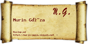 Murin Géza névjegykártya